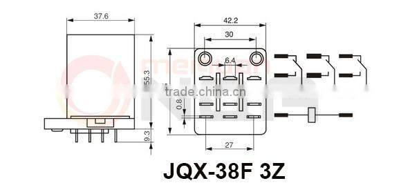 High Power Relay Reverse 250VAC 30VDC 40A Power Relay JQX-38F 3Z 12V