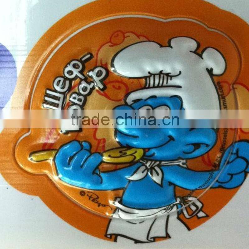 kids cartoon promotional sticker printing 3D embossing sticker