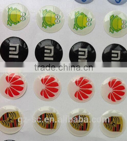 Customized nice designed clear epoxy resin dome sticker