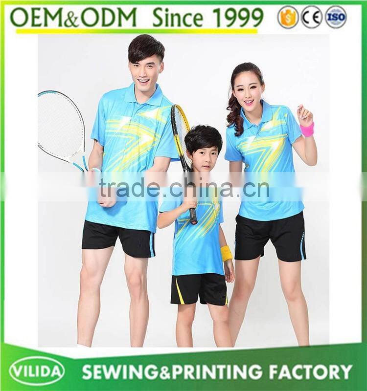 Custom High Qulity Badminton Sport Tracksuit family Badminton uniform