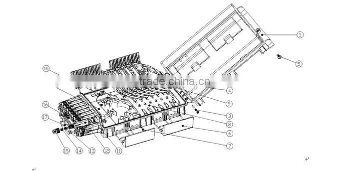FTTH 16pc SC adapter fiber box(Indoor or outdoor)wall mounting or Pole mounting Uncutting fiber box