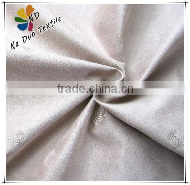 Spiral Embroidery Suede Sofa Fabric
