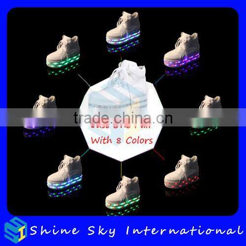 Hot selling new design women high heel shoes led light shoes