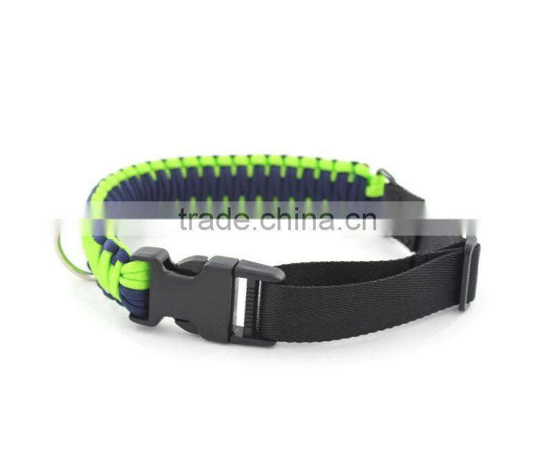 Paracord dog leash and collar, adjustable dog collar