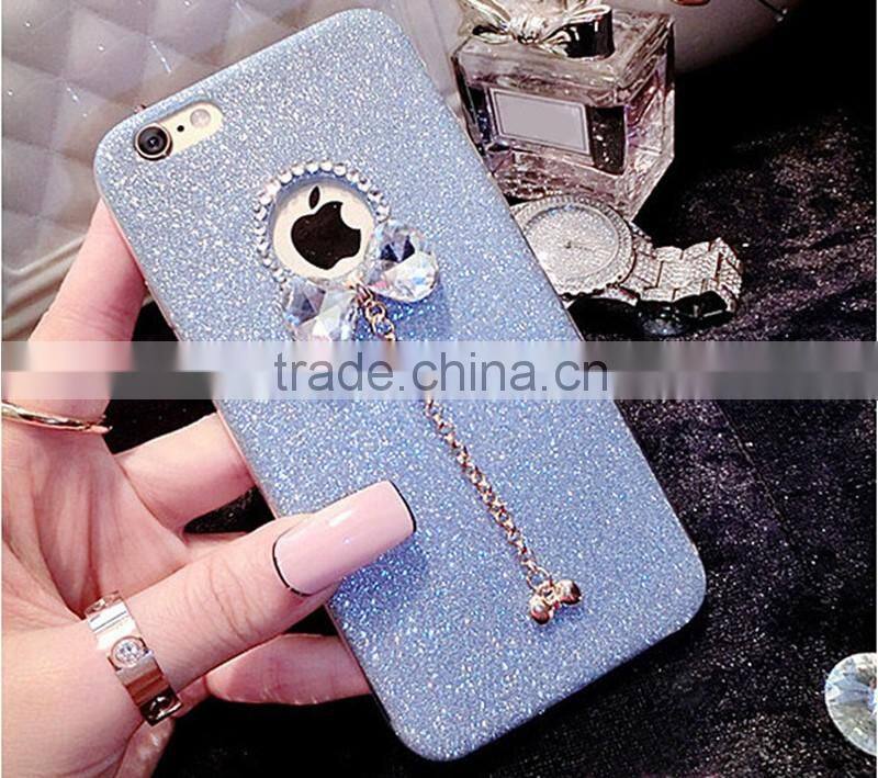 Bowknot Glitter Cases for iPhone 6 6s Soft Silicone Cover Case With Bling Bling Diamond Cover for iPhone 5 5s 6 6s Plus