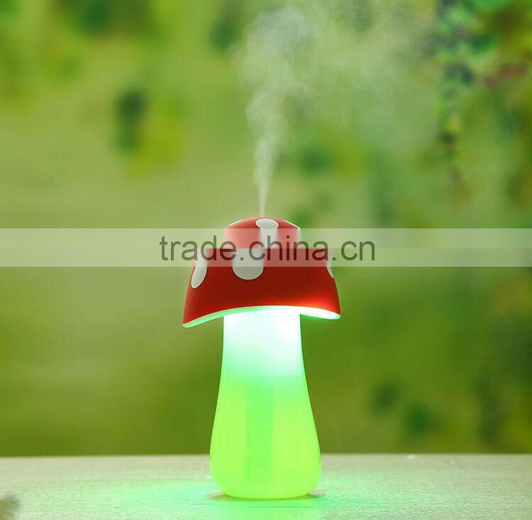 Cute mushroom shape mini usb humidifier air humidifier with led night light, China supplier