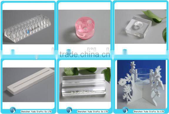 Making clear cylindrical block with pit, CNC engraved base wholesale