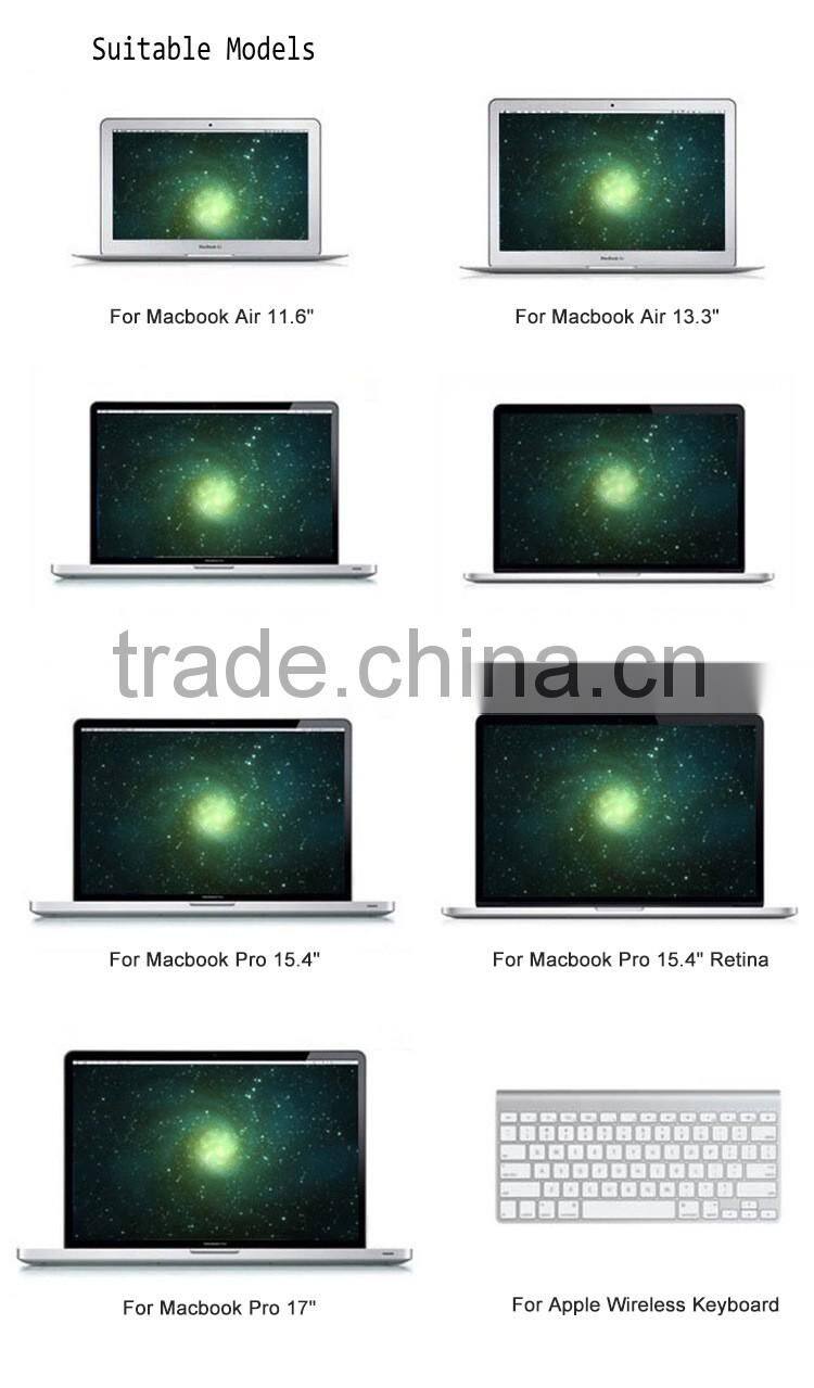 Wholesale custom silicone transparent waterproof keyboard skin for macbook