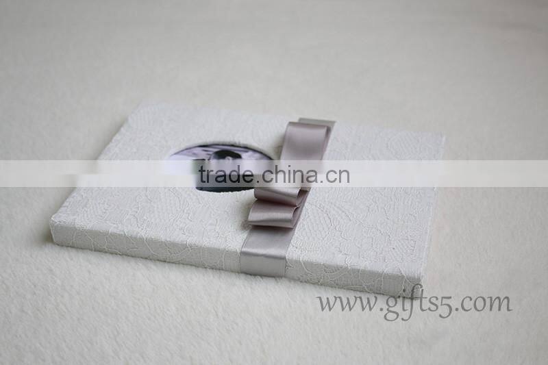 Lace white fabric Wedding Signature Guest Book