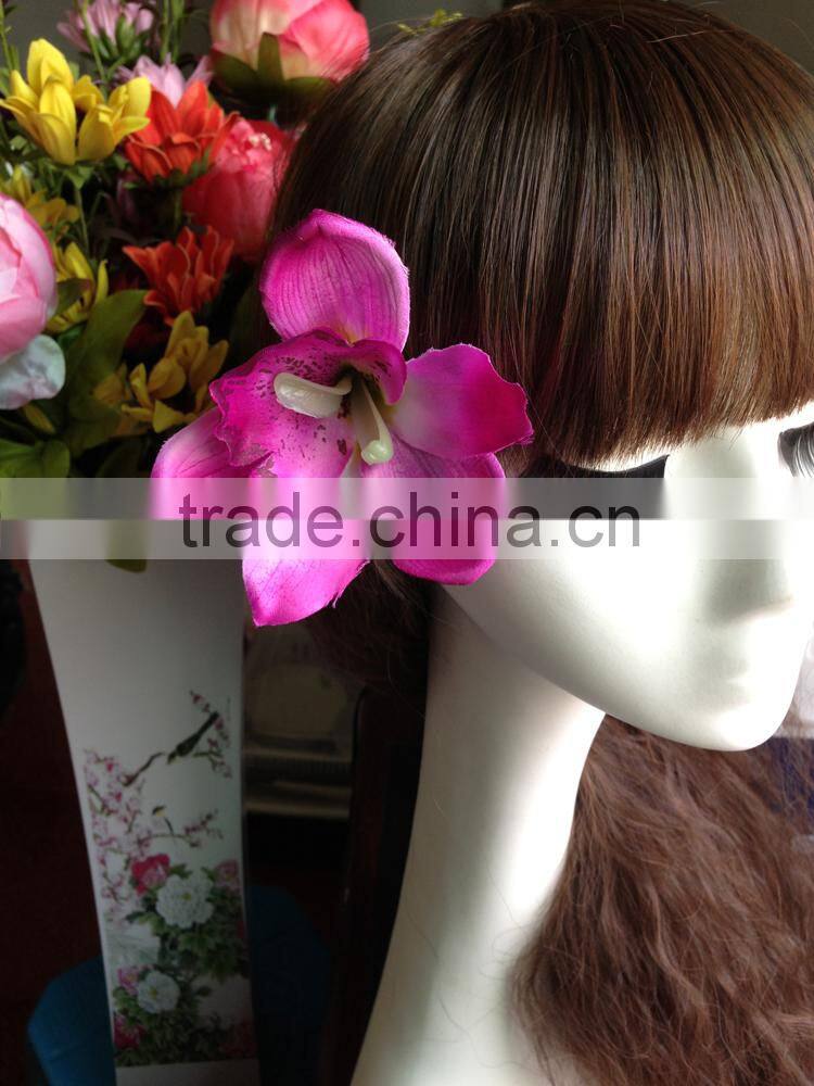 Artificial Cymbidium Hair Flower Orchid Flowers Hair Clip