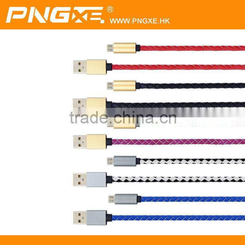 High speed colorful micro braided usb 2.0 cable with aluminum casing