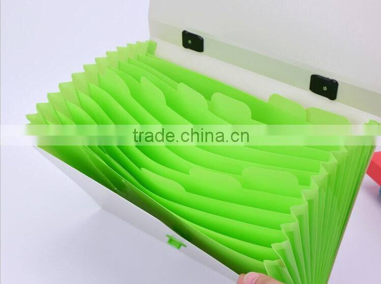 Colorful expanding file wallet, A4/FC PP expanding file folder with 13pockets