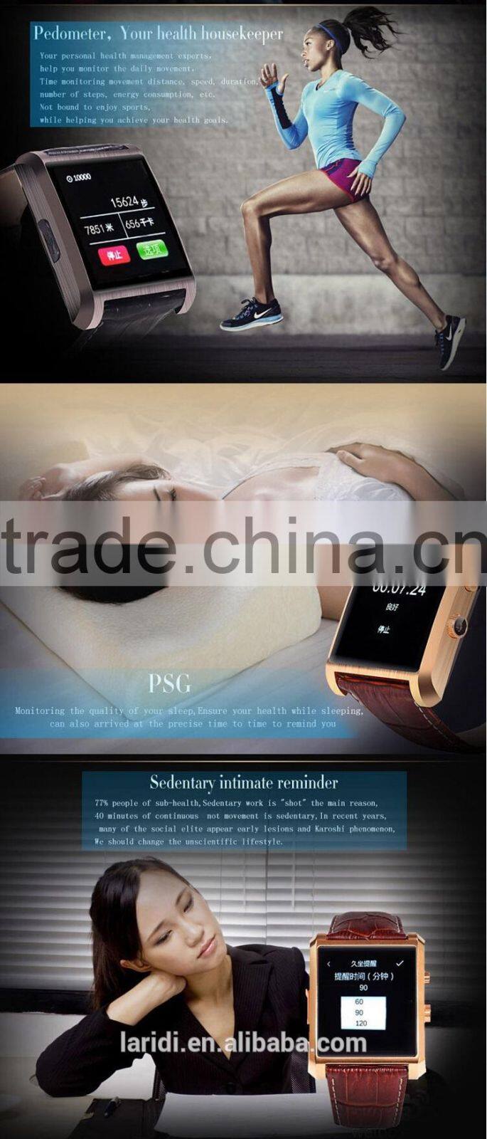 2015 New arrived smartwatch DM08 Smart watch with bluetooth podemeter heart rate monitor and many functions