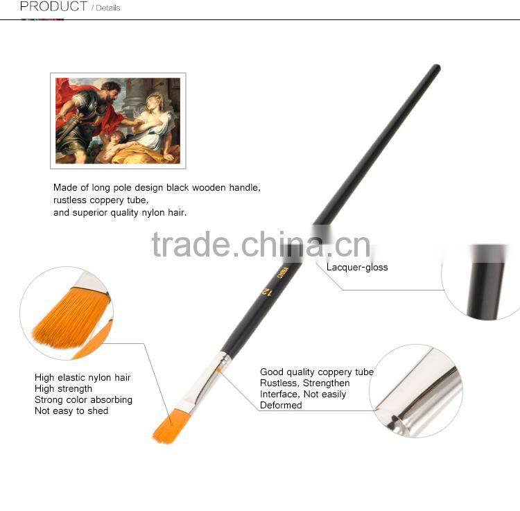 Wholesale High Quality Nylon Artist Paint Brush Set 6, Professional Artist Painting Brush For Painting in China