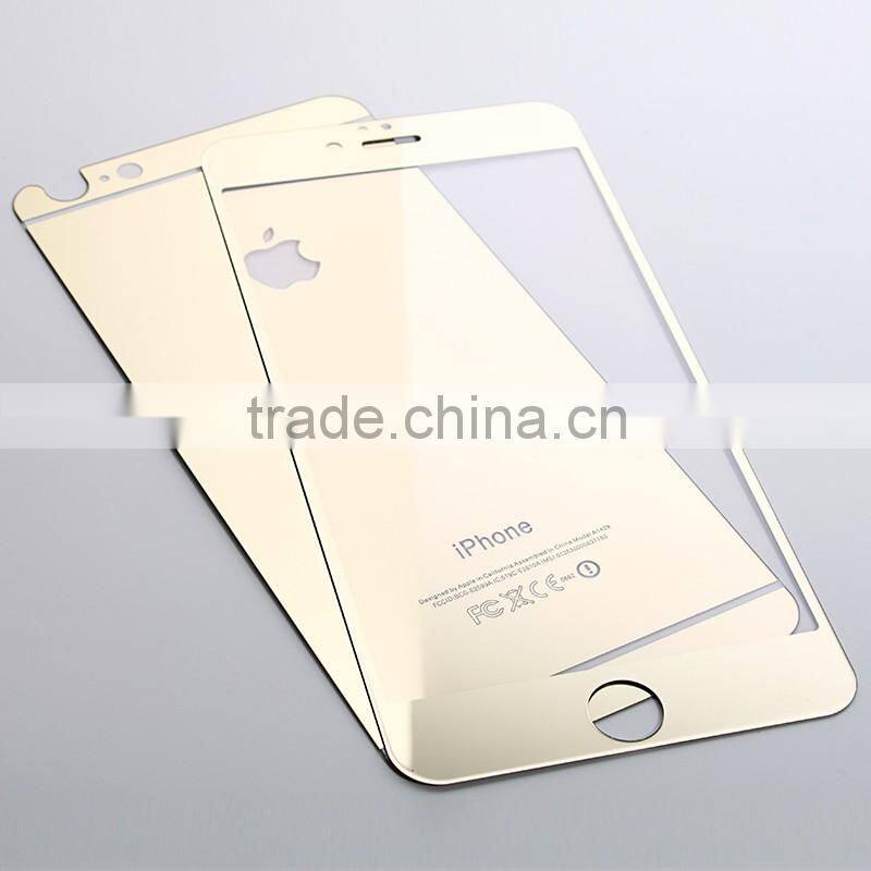 Factory Whoelsale Color Mirror Electroplated Coating Ultra Thin 0.33mm 2.5D ARC 9H Mobile Phone Use Glass Film for Iphone 6 Plus