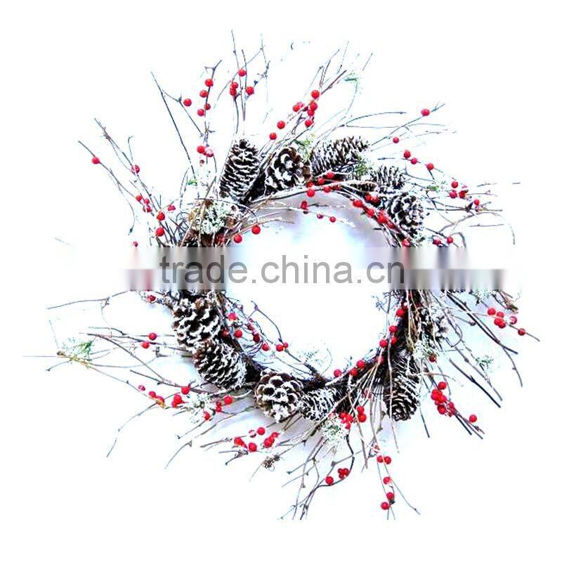 CHRISTMAS NATURAL WREATH FOR CHRISTMAS DECORATIONS with tie