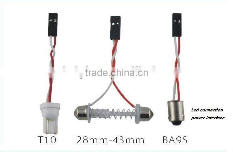 T10 Ba9s Festoon with 3 Adapters 9SMD 5050 9 smd led 3 Chips Car panel roof reading light Bulb Lamps lights white