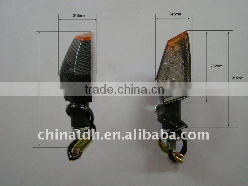 fake carbon Motorcycle led turn light winker lamp with emark certification
