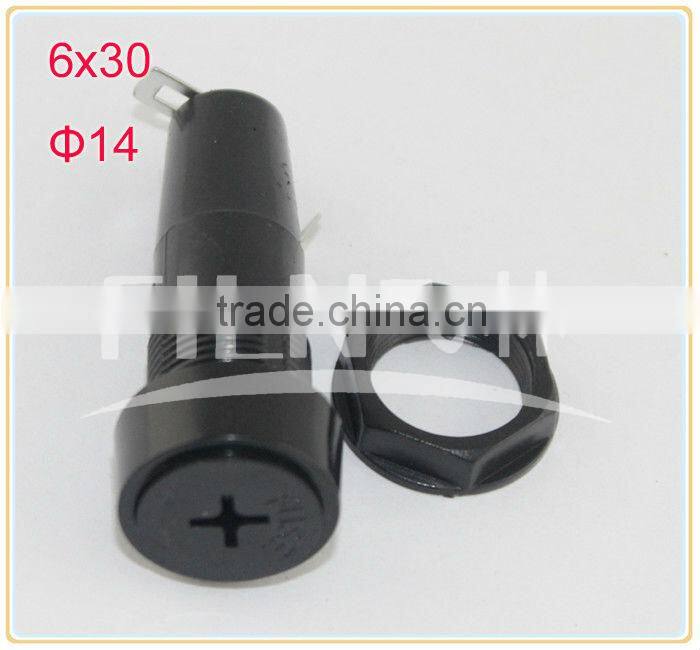 250VAC black bakelite protective fuse holder for 6*30mm fuse