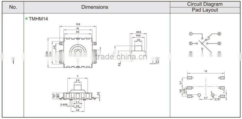 FTMHM14 smd 10*10 4-direction & center-push tact switch