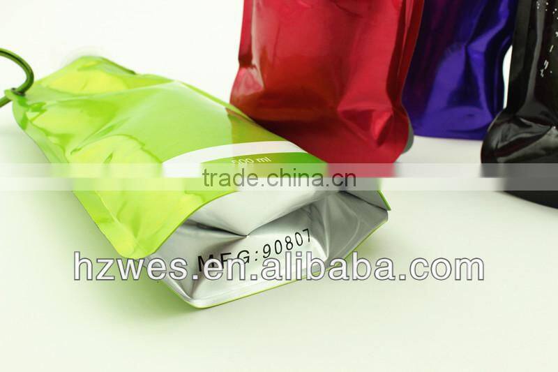 aluminum foil folding sports kettle with carabiner 500ML/Food grade/Fashion