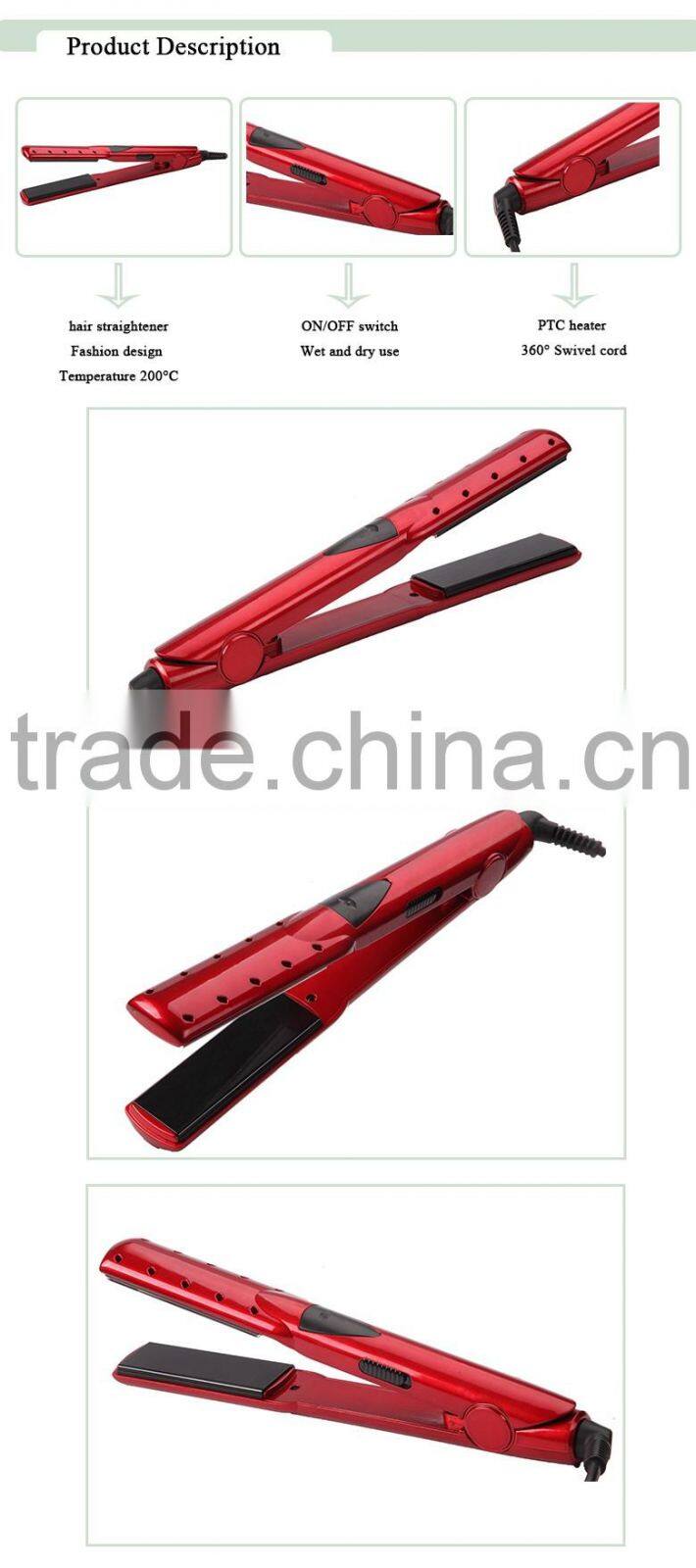 Pro hair straightener for salon use wet and dry PTC heater