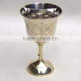 BPA FREE 100% PURE COPPER WINE GOBLET GLASSES, EMBOSSED DESIGN SOLID COPPER MARTINI