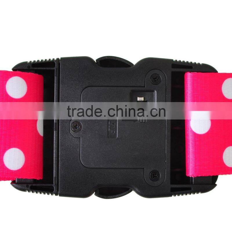 Polka Dot Pink TSA Lock Key Suitcase Secure Safe Strap Belt