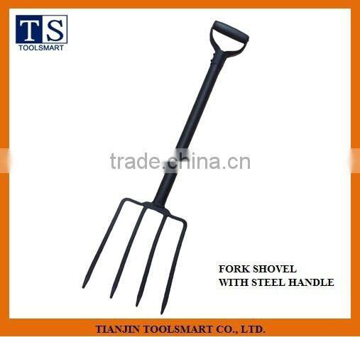 garden tools steel fork with wooden handle F1081