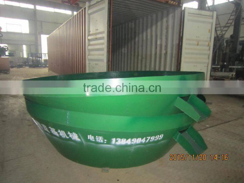 Wet/mixing-wet pan mill for mineral ore grinding