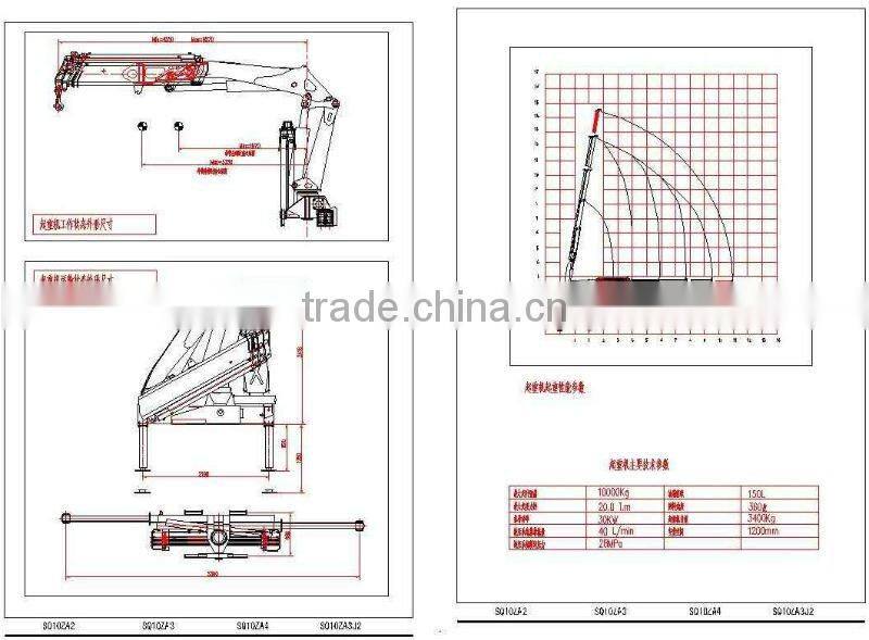 10ton LIFT SQ10ZA3 truck mounted crane