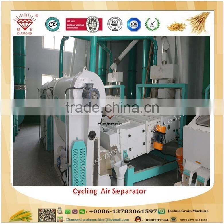 cycling air separator for wheat cleaning