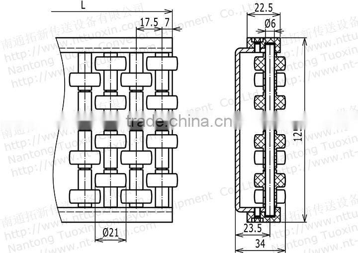 G12 Straight Run Roller Side Guide for Modular Conveyor System