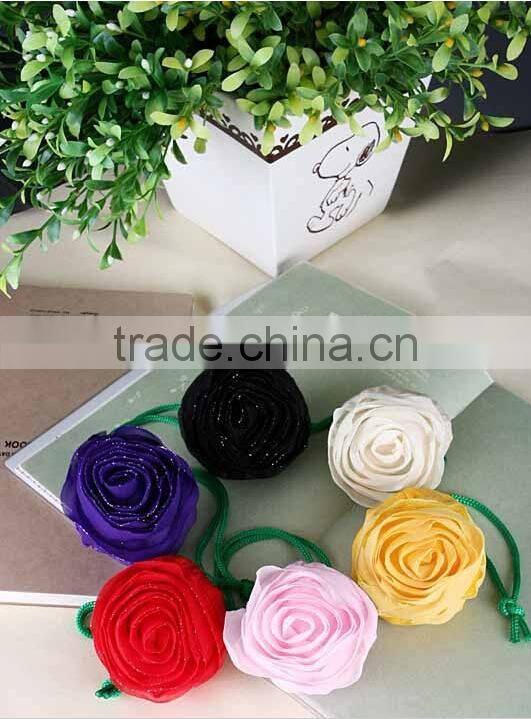 Cheap foldable promotional flower fold bag for shopping
