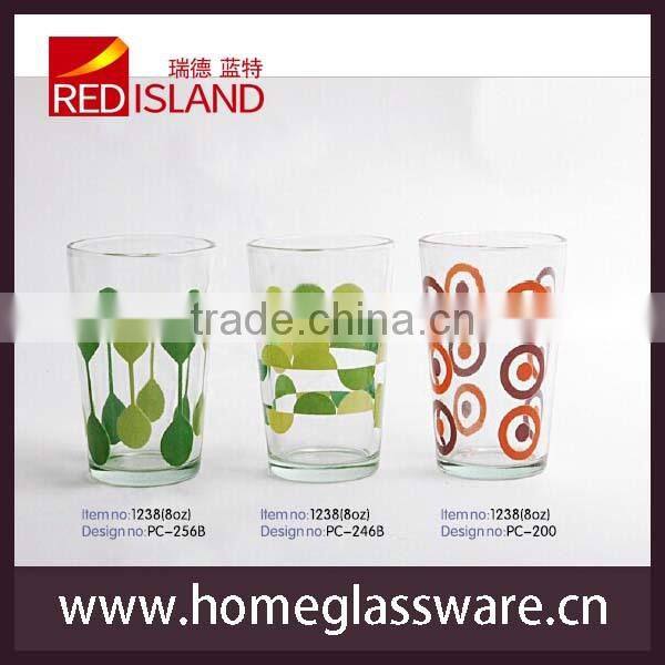 8oz silk screen printing water glass cup