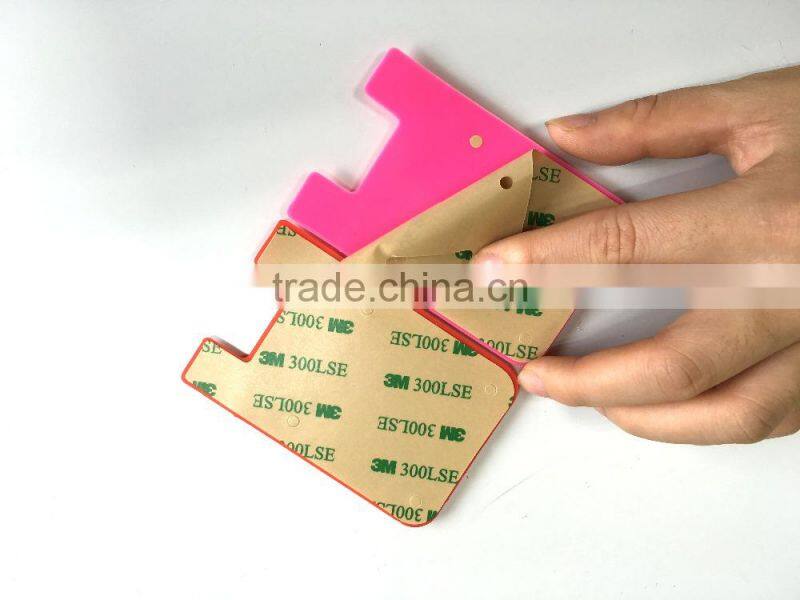 Cuntom made 3M adhesive smart phone pocket/silicone phone card holder