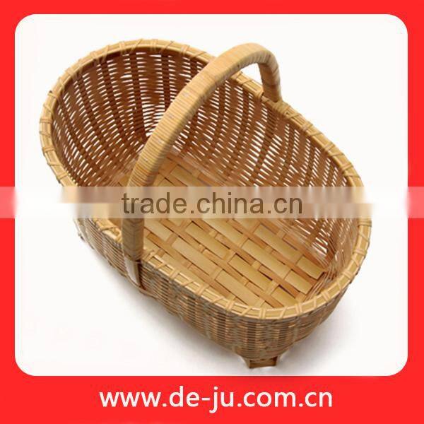 Handle Knit Natural Bamboo Handmade Basket