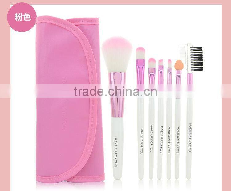 Popular Hot Selling Colorful 7 in 1 Make-Up Brush Set High Quality Comestic Brush With CROCO Bag For Brushes