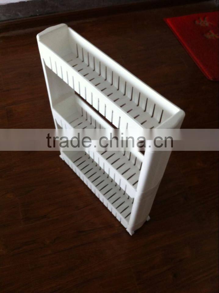 Plastic Storage Rack With Wheels/Slide Out Storage Tower