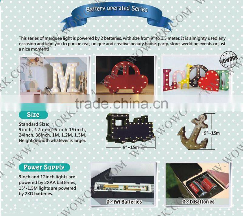 home decoration cinematic light box with letters