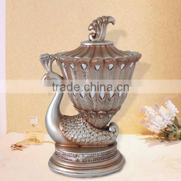 European ancient silver high-grade peacock trinket boxes