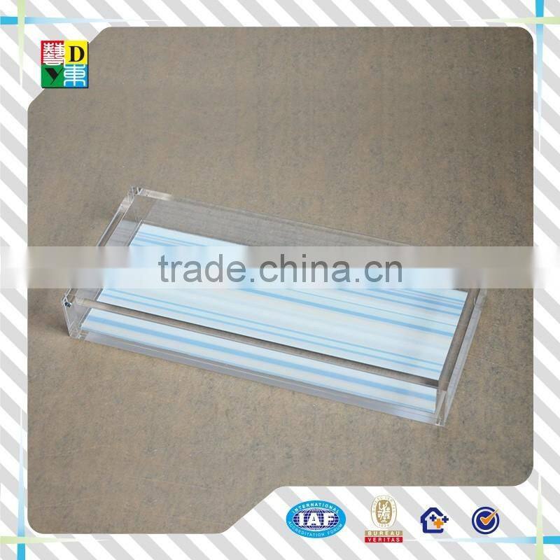 2016 custom design acrylic serving tray hot sale acrylic food tray PMMA acrylic tray with insert wholesale pricce