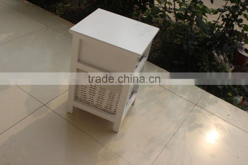 White Wooden Wicker Chest of Drawers ,Wooden Storage Chest