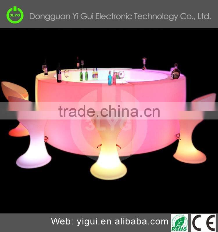 Hot sale Modern bar Chairs with 16 changing color led table