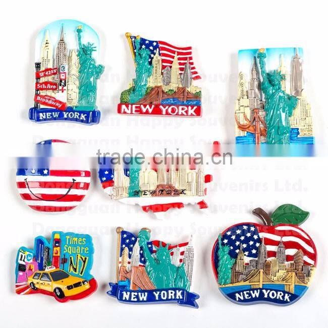 American tourist souvenirs New York city 3d resin custom fridge magnet