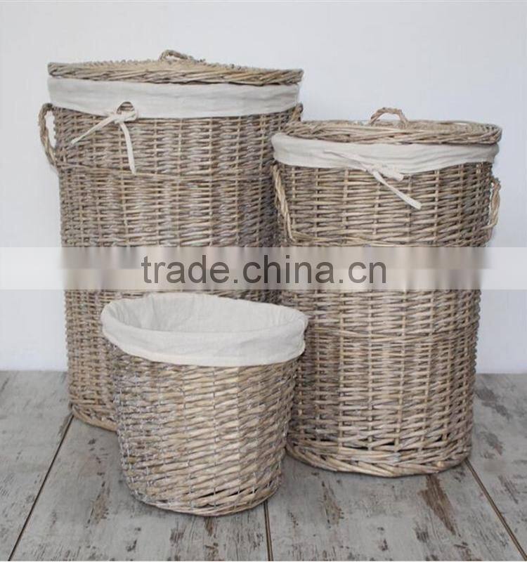 Hand-Woven willow wicker customized dirty Laundry basket