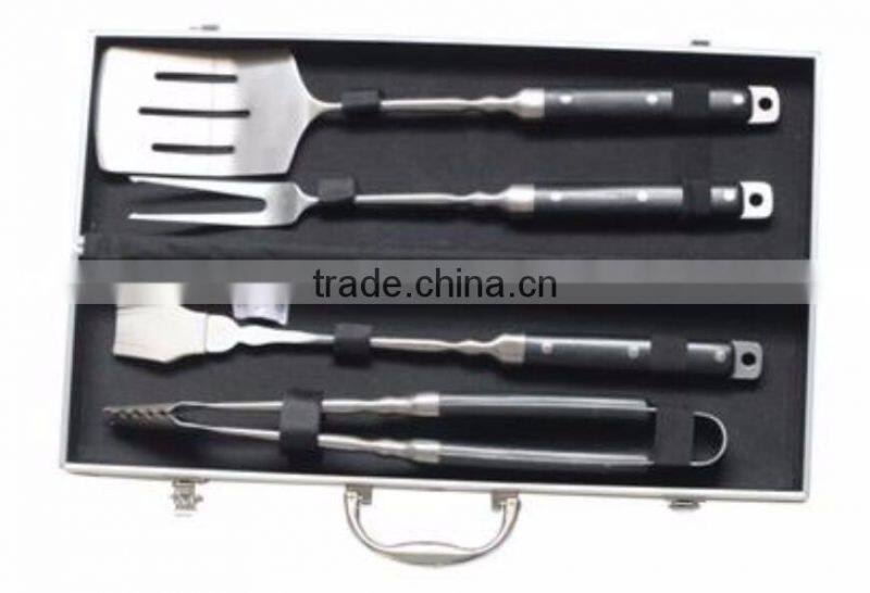 Wholesale stainless steel barbecue tool set with case