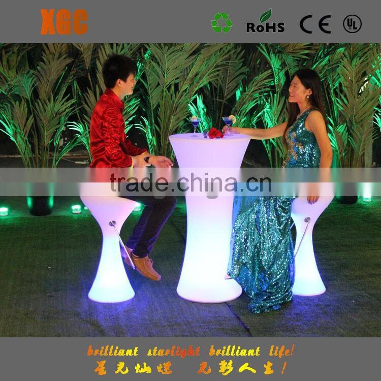 Glowing white color Cocktail Table for birthday party