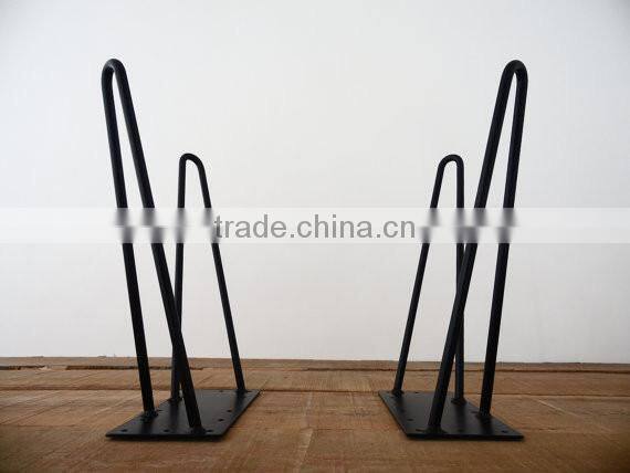 Metal furniture parts solid steel 16 inch twin hairpin leg bench bases