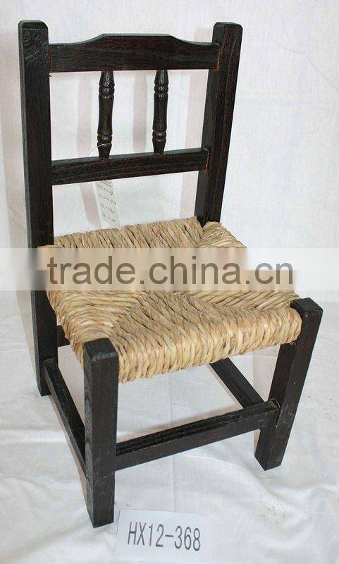 Antique wooden square stool for children